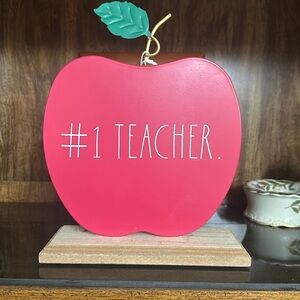 Rae Dunn apple # 1 teacher metal sign